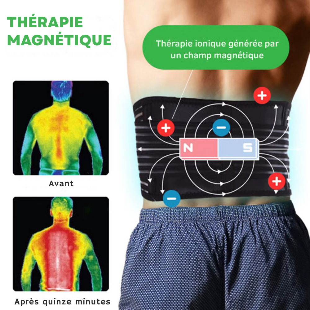 Ceinture chauffante lombaires – Ceinture auto-chauffante réglable pour soutien du bas du dos et correction de posture