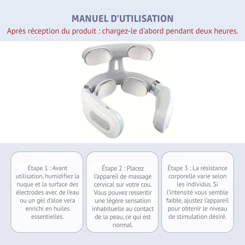 Appareil pour masser les cervicales – Masseur de cou électrique portable 2026, intelligent, rechargeable pour nuque et épaules