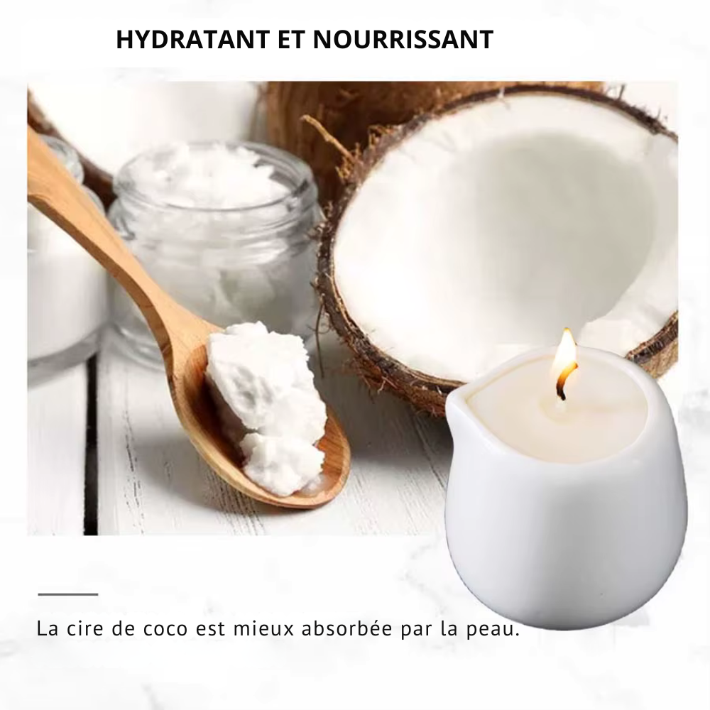 Bougie pour massage parfumée aux fruits – hydratante et apaisante, luxe naturel