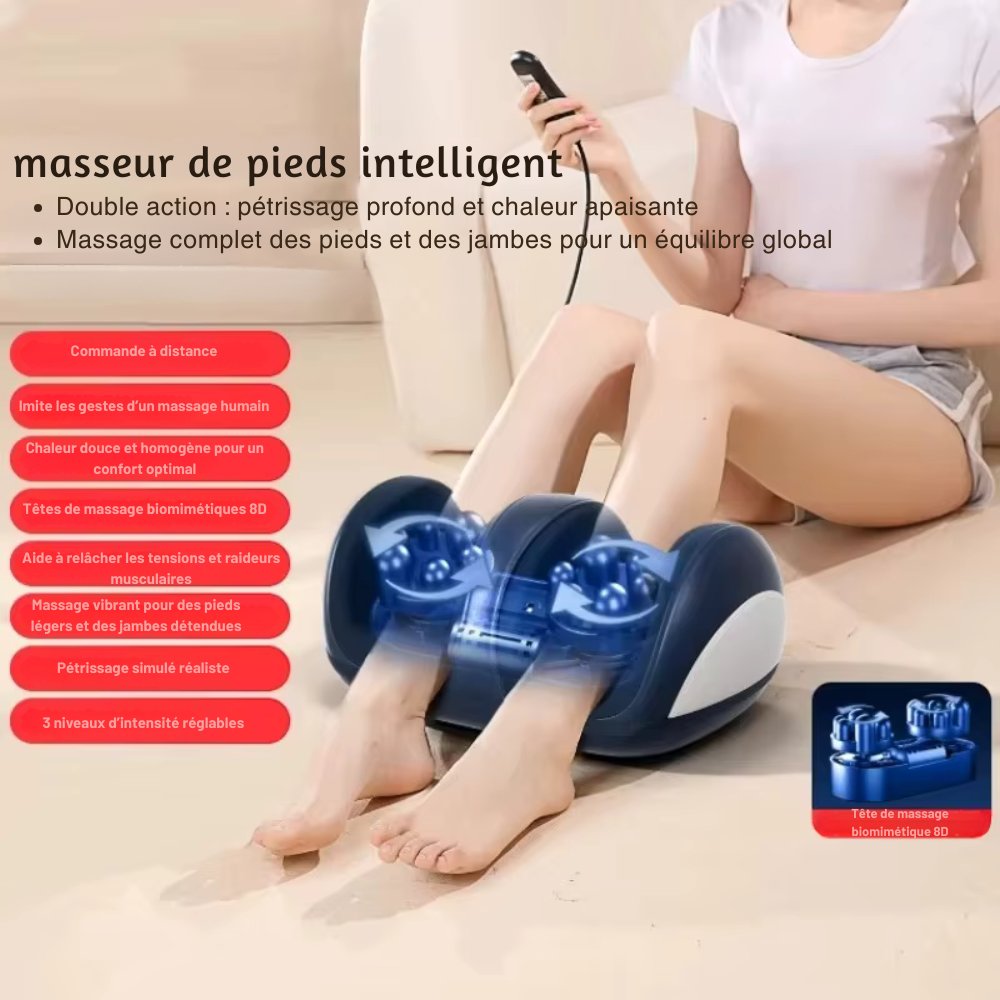 Appareil pour le massage des pieds électrique Shiatsu chauffant jambes et mollets