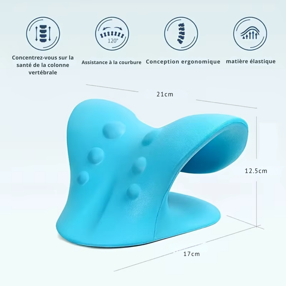Coussin massage cervicales – Traction, relaxation et soutien pour cou et colonne