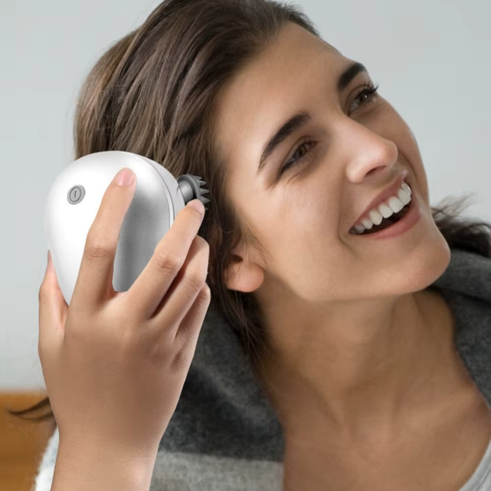 Masseur cuir chevelu électrique portable – Pétrissage et vibration pour détente et relaxation, rechargeable