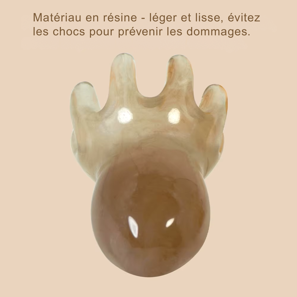 Brosse massage cheveux – Peigne méridien pieuvre à dents larges pour cuir chevelu, cou et dos, massage manuel profond