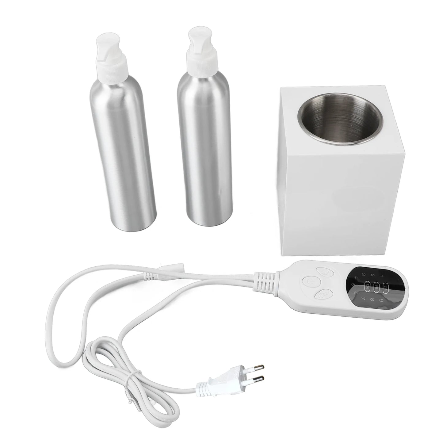 Chauffe-huile de massage à chauffage rapide avec 2 bouteilles aluminium