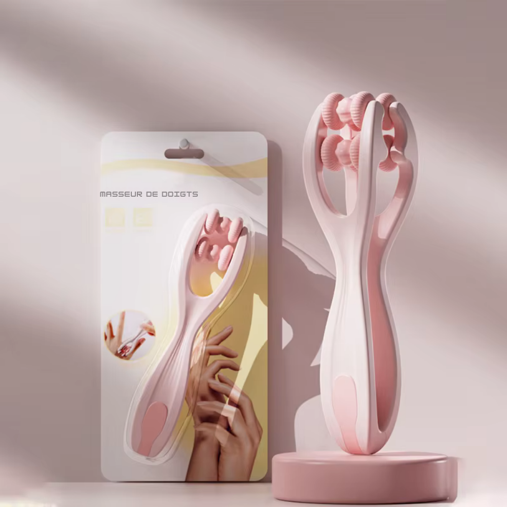 Masseur de doigts portable à rouleaux – Double rangée, soulage la fatigue et stimule la circulation sanguine