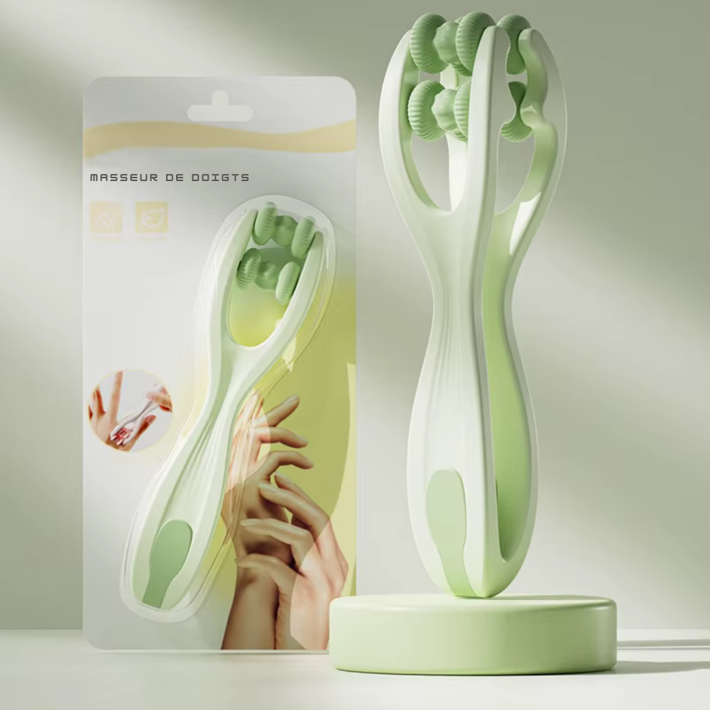 Masseur de doigts portable à rouleaux – Double rangée, soulage la fatigue et stimule la circulation sanguine