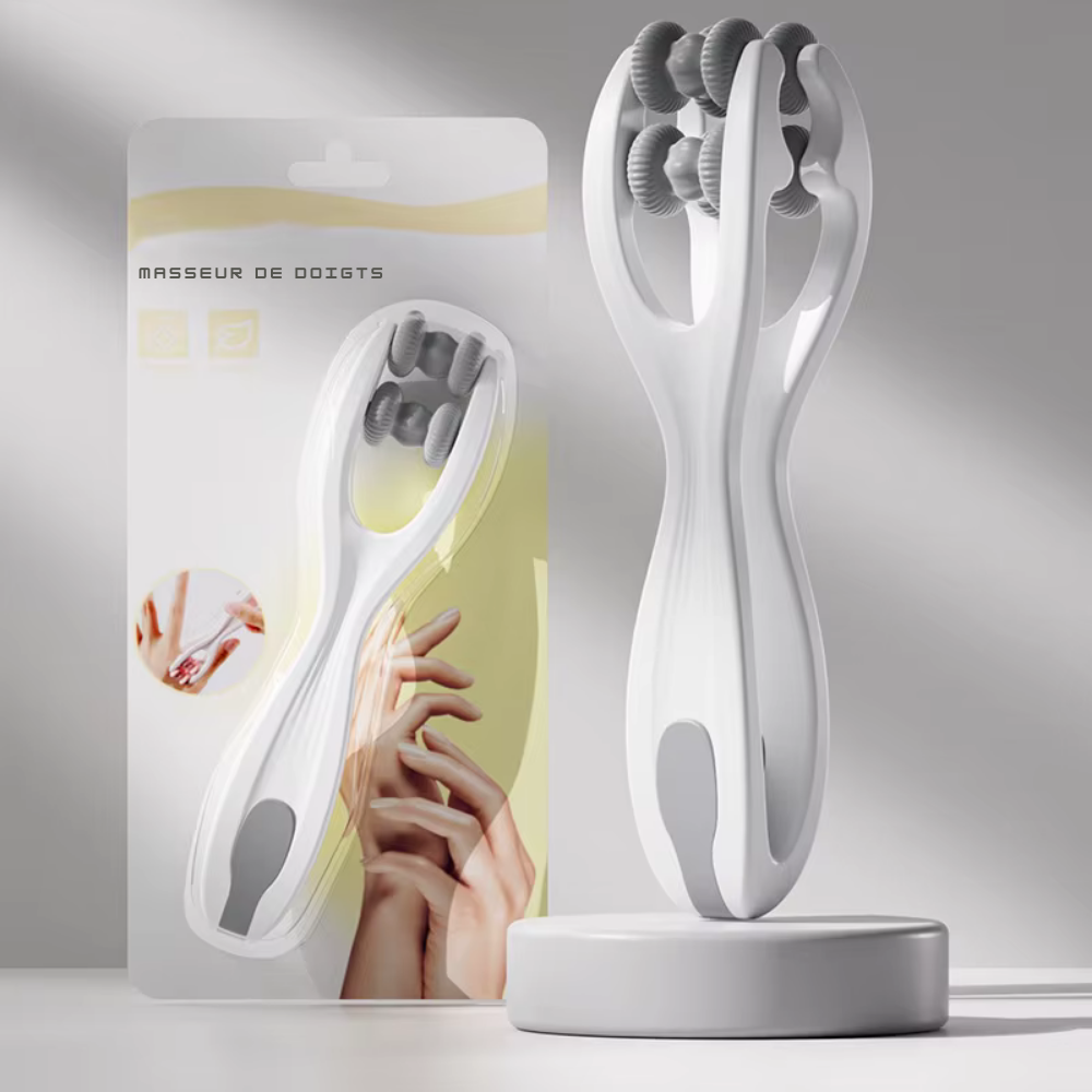 Masseur de doigts portable à rouleaux – Double rangée, soulage la fatigue et stimule la circulation sanguine