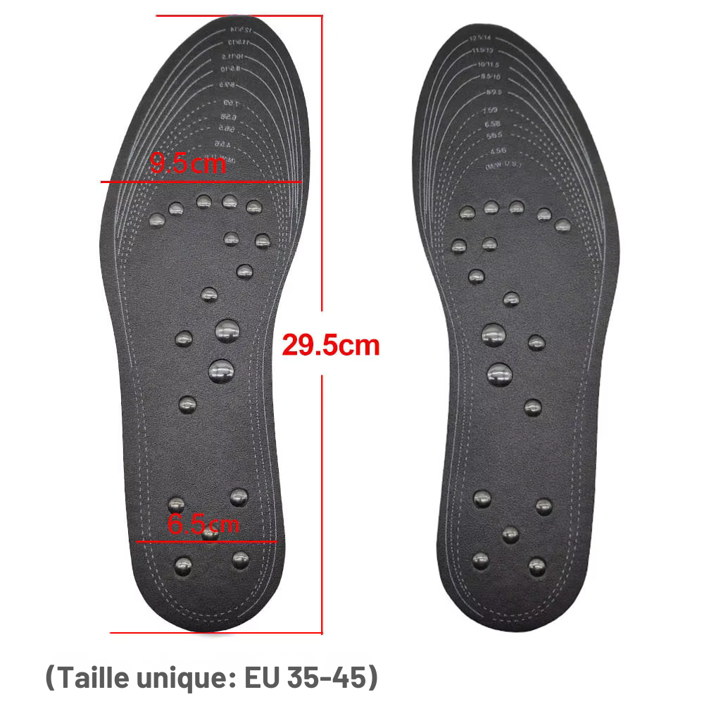 Semelle magnétique unisexe – 18 aimants, massage par acupression, coussinets pour chaussures, semelles thérapeutiques et amincissantes