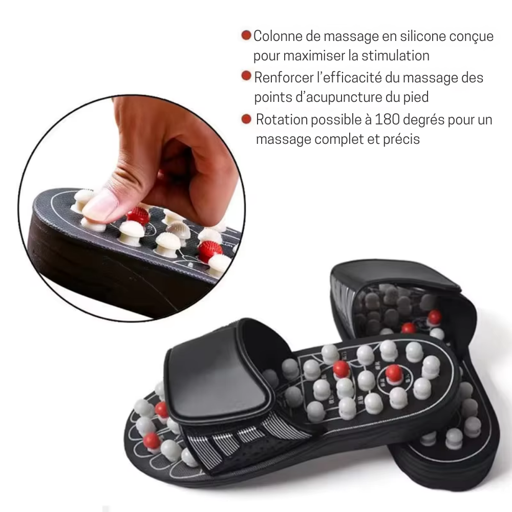 Sandales d’acupression Shiatsu – Massage pieds, soulagement fasciite plantaire et stimulation réflexologie