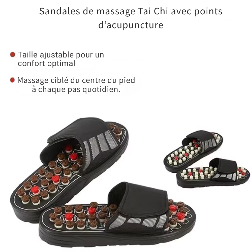 Sandales d’acupression Shiatsu – Massage pieds, soulagement fasciite plantaire et stimulation réflexologie
