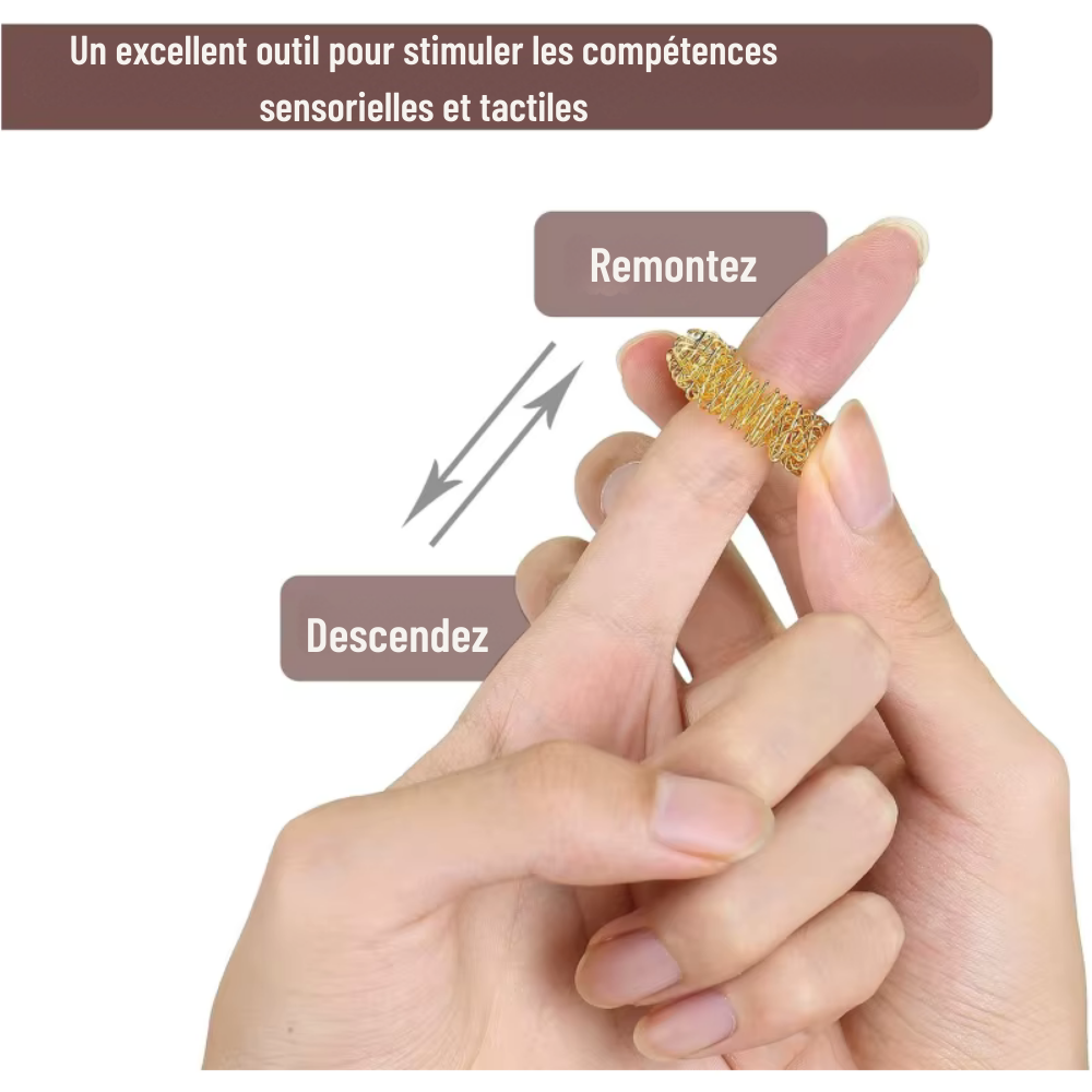 Bague d’acupression – Lot de 10/20 anneaux sensoriels pour doigts, massage anti-stress, relaxation et stimulation