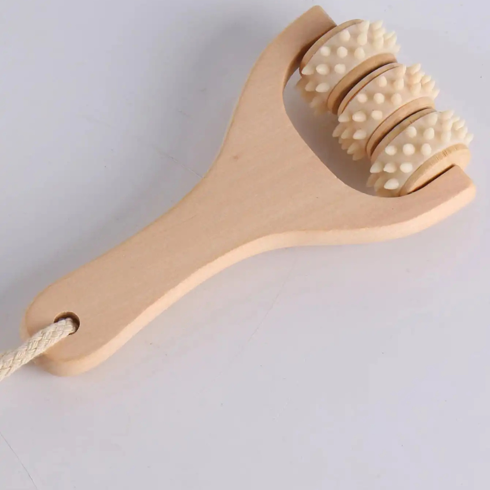 Rouleau de Massage en Bois – Thérapie Corps, Visage, Épaules et Cou – Outil Relaxation et Massage Manuel