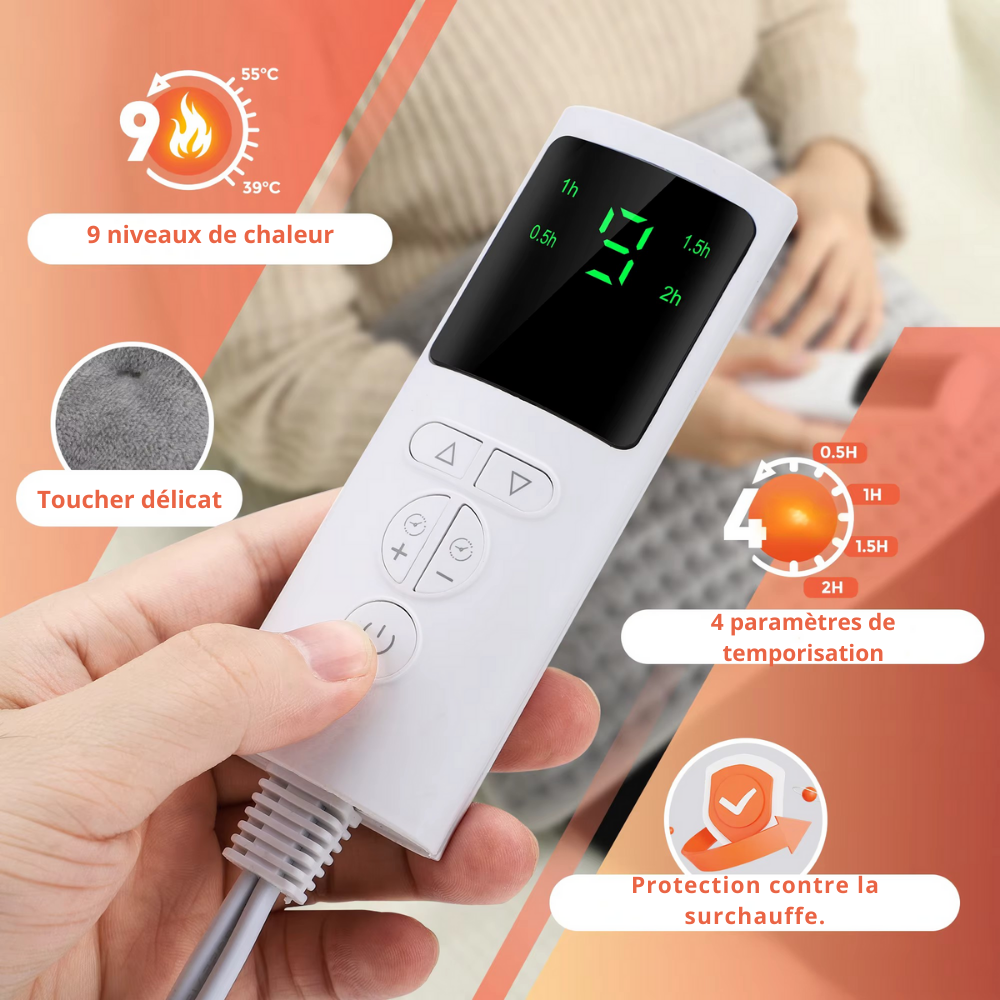 Ceinture lombaire chauffante – Ceinture de soutien électrique pour le dos, chaleur réglable, maintien lombaire et abdominal