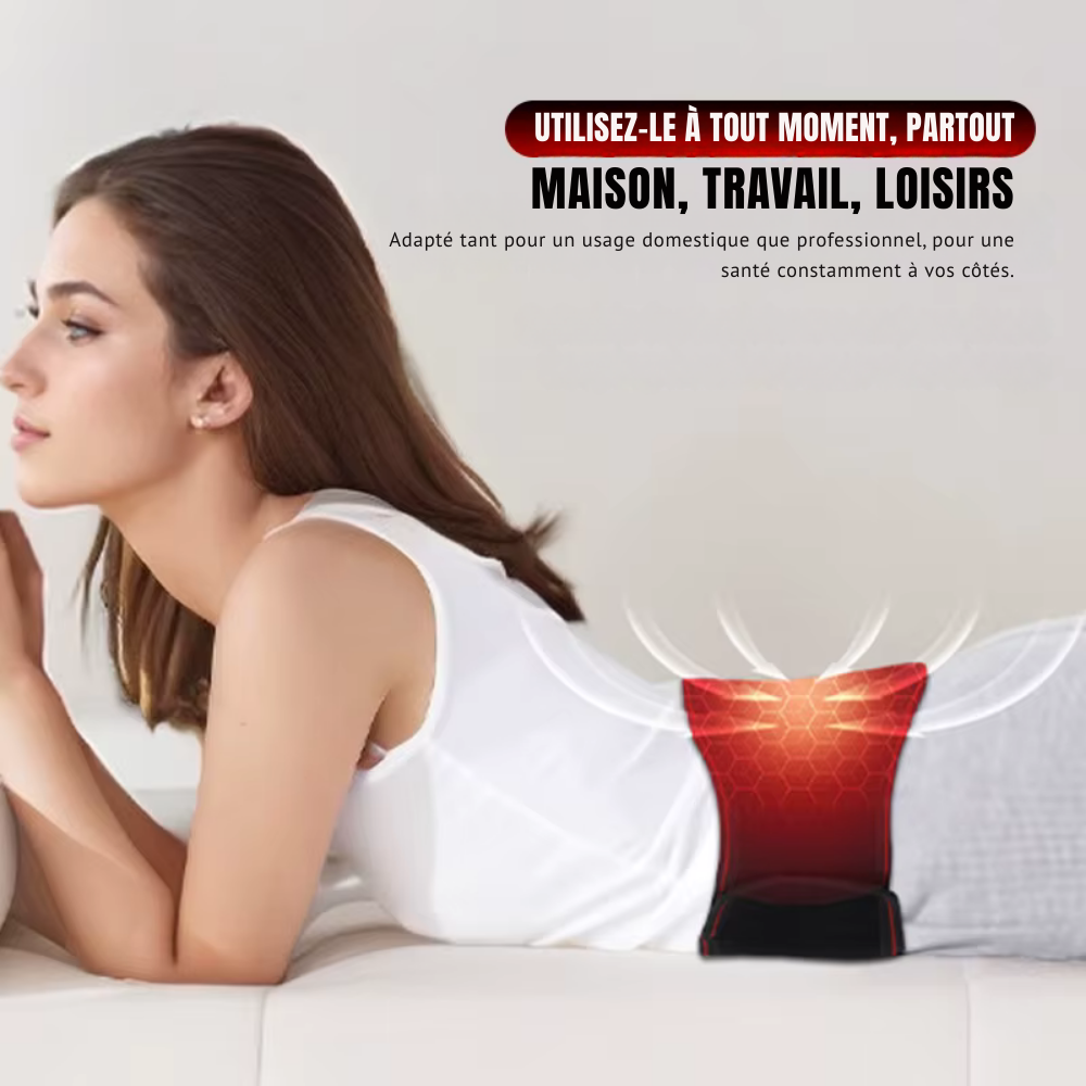 Ceinture lombaire chauffante – Ceinture électrique USB avec massage, soutien du bas du dos et thérapie magnétique