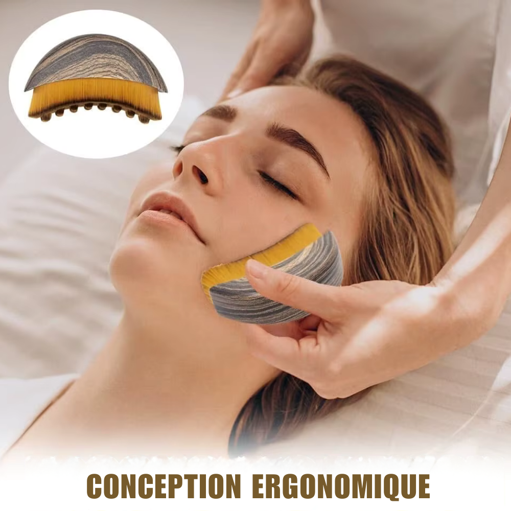 Brosse drainage lymphatique – Massage visage, réduction des poches et fatigue, outil sculptant menton et peau