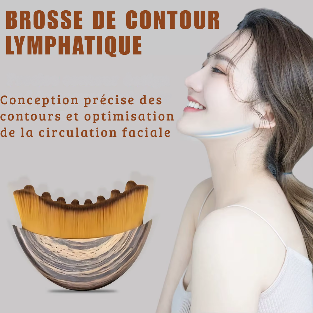 Brosse drainage lymphatique – Massage visage, réduction des poches et fatigue, outil sculptant menton et peau