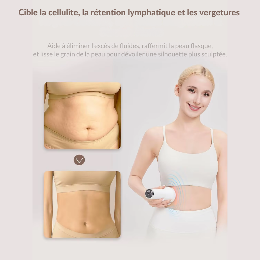 Appareil drainage lymphatique – Masseur anti-cellulite pour jambes, bras et ventre, réduit cellulite et vergetures
