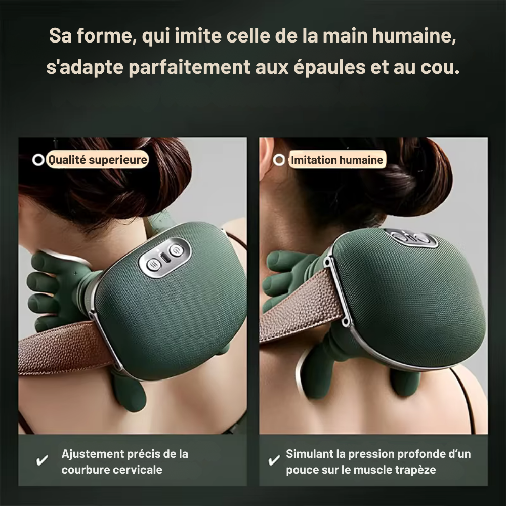 Masseur cervical Bionic N7 – Massage nuque, épaules et dos, 3 modes, coussin pétrissage pour muscles du corps
