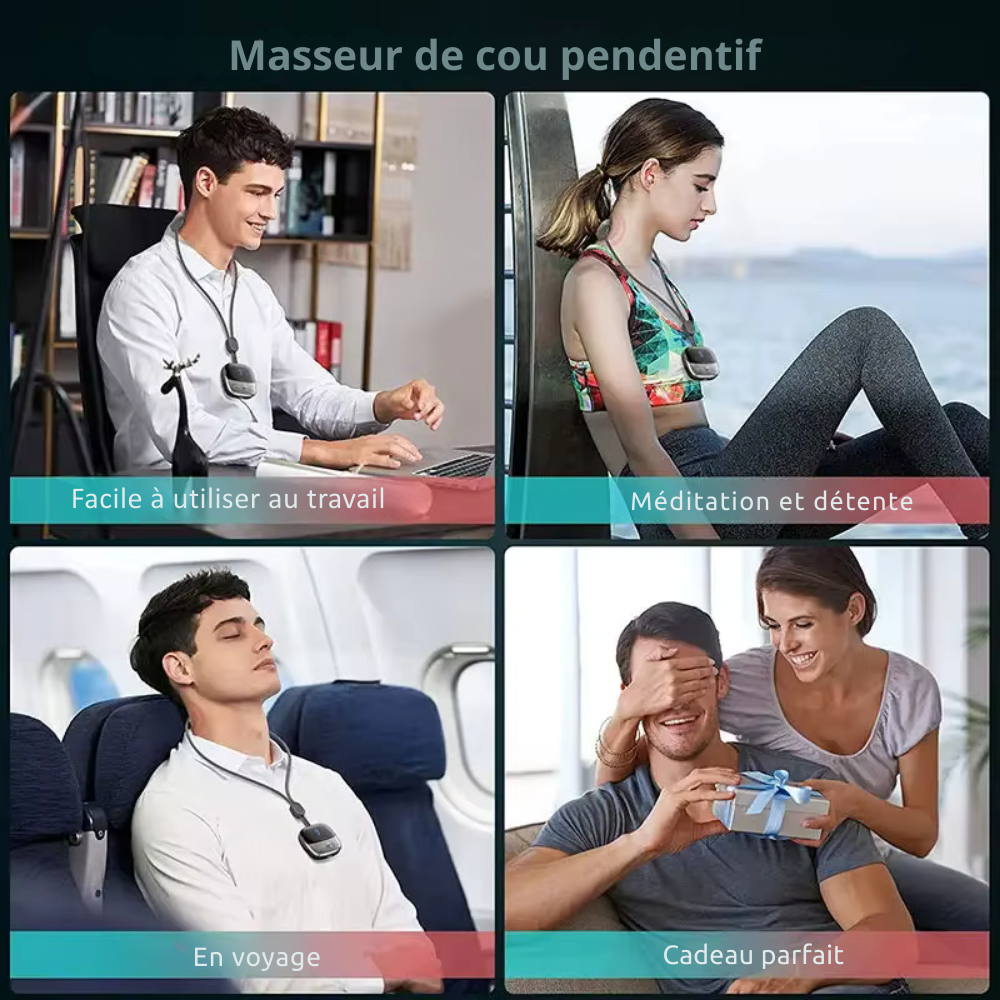 Appareil massage nuque – Mini masseur portable intelligent pour détente cervicale