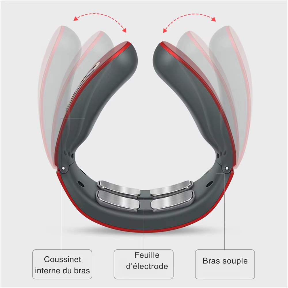 Appareil massage cervicales électrique intelligent – Masseur nuque et épaules à impulsions avec chaleur réglable et pétrissage