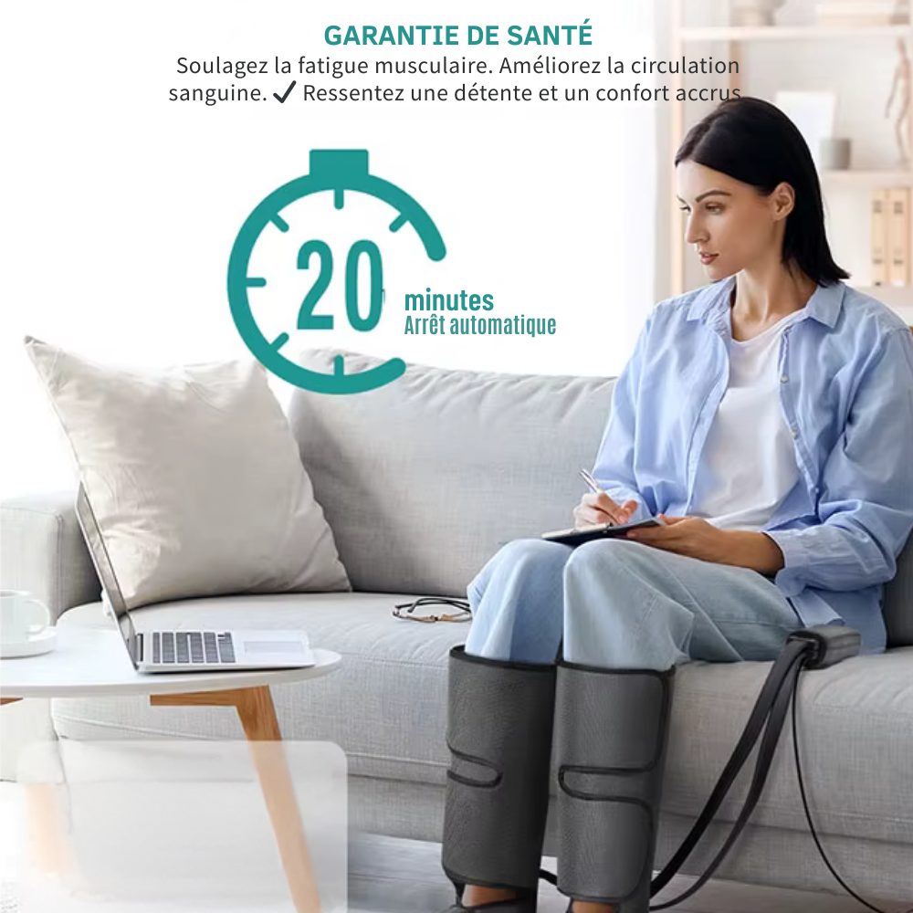 Bottes drainage lymphatique Nekteck – Bottes de massage à compression d’air pour jambes et mollets, circulation et relaxation