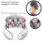 Appareil massage nuque électrique intelligent à vibrations – Masseur cervical rechargeable à impulsions basse fréquence avec lumière rouge