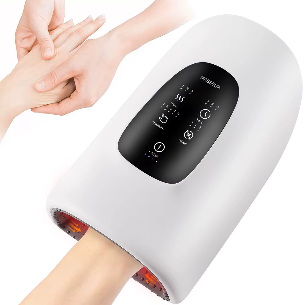 Masseur électrique main avec compression d’air et chaleur – Soulagement arthrite et engourdissements