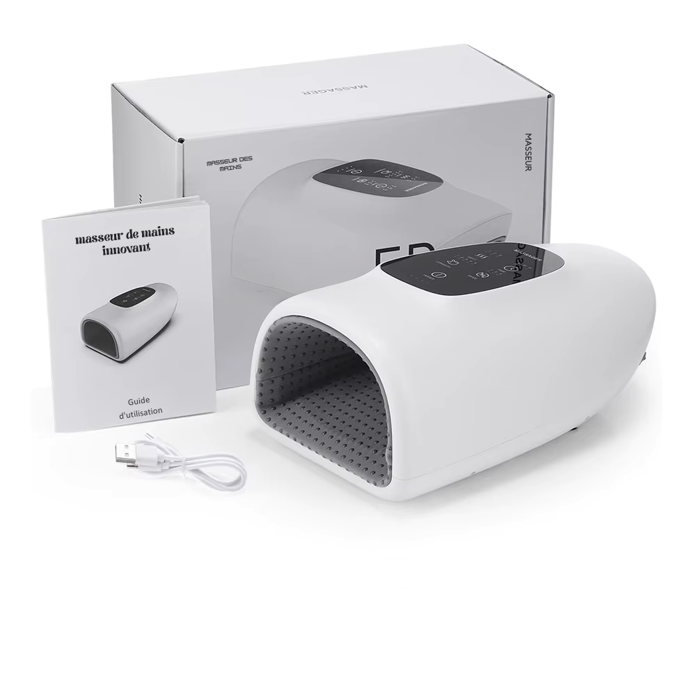 Masseur électrique main avec compression d’air et chaleur – Soulagement arthrite et engourdissements
