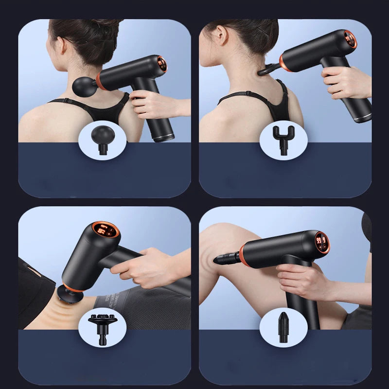Pistolet de massage électrique – 99 vitesses, fascia gun intelligent pour détente musculaire et soulagement des douleurs, idéal fitness