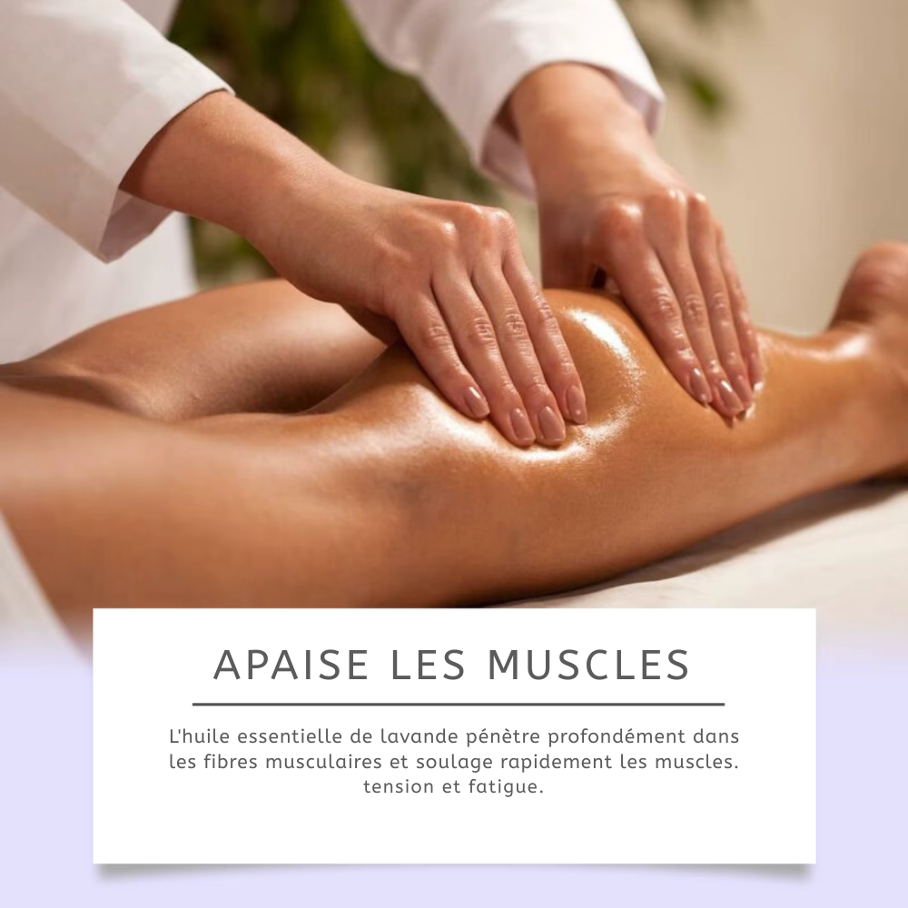 Huile de massage relaxante à la lavande – hydratante et apaisante pour muscles et stress