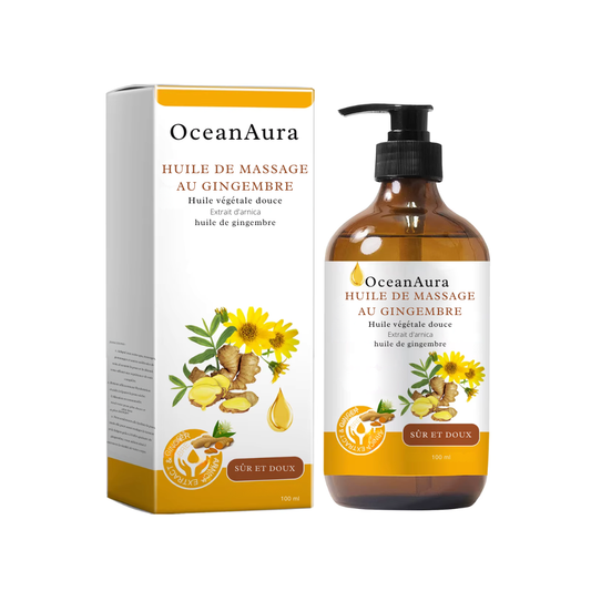 Huile de massage naturelle au gingembre – hydratante, nourrissante et relaxante 100 ml