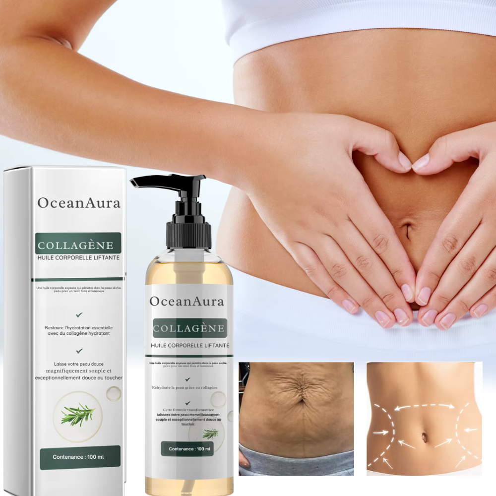Huile de massage au collagène 100 ml – raffermissante, lissante et tonifiante pour femmes