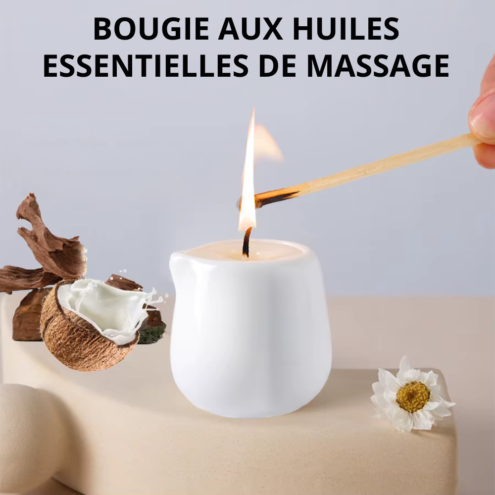 Bougie pour massage parfumée aux fruits – hydratante et apaisante, luxe naturel
