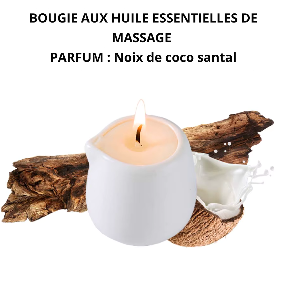Bougie pour massage parfumée aux fruits – hydratante et apaisante, luxe naturel