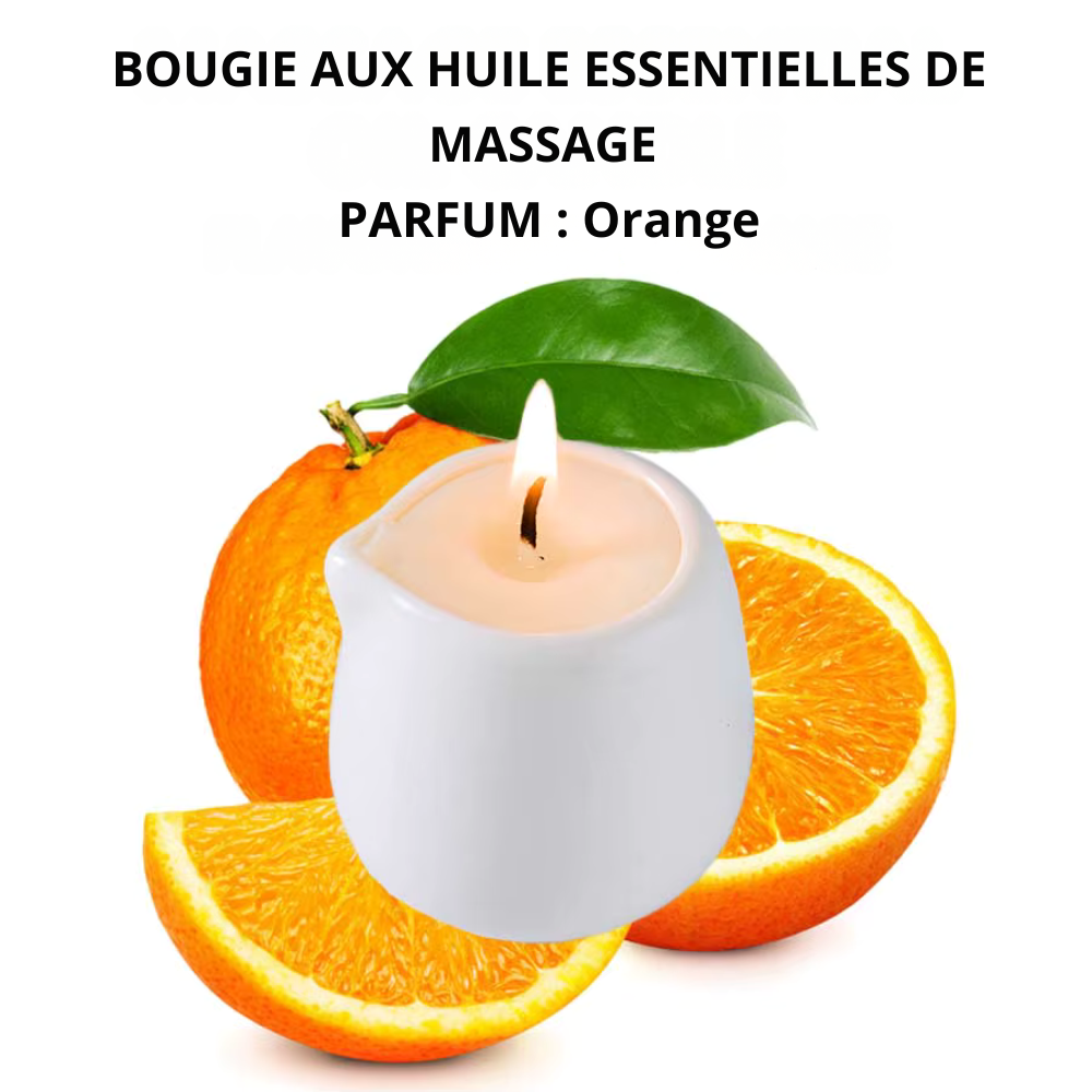 Bougie pour massage parfumée aux fruits – hydratante et apaisante, luxe naturel