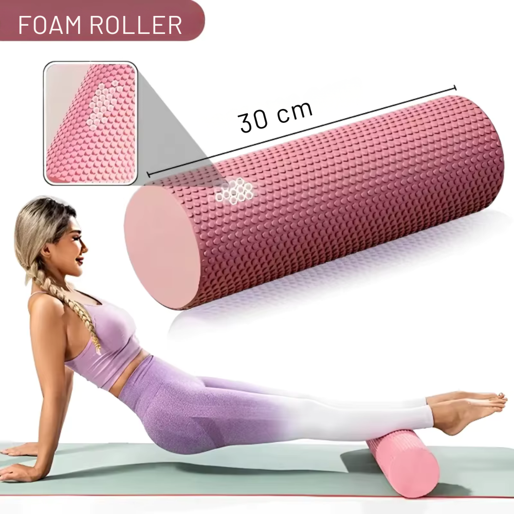 Foam Roller Hexagonal en mousse EVA – Pilates et entraînements à domicile 29,7 cm