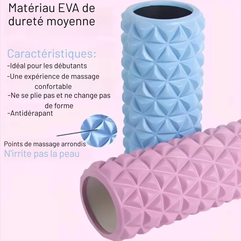 Foam Roller EVA Diamant 3D – Rouleau de massage creux pour yoga, fitness, physiothérapie et rééducation sportive