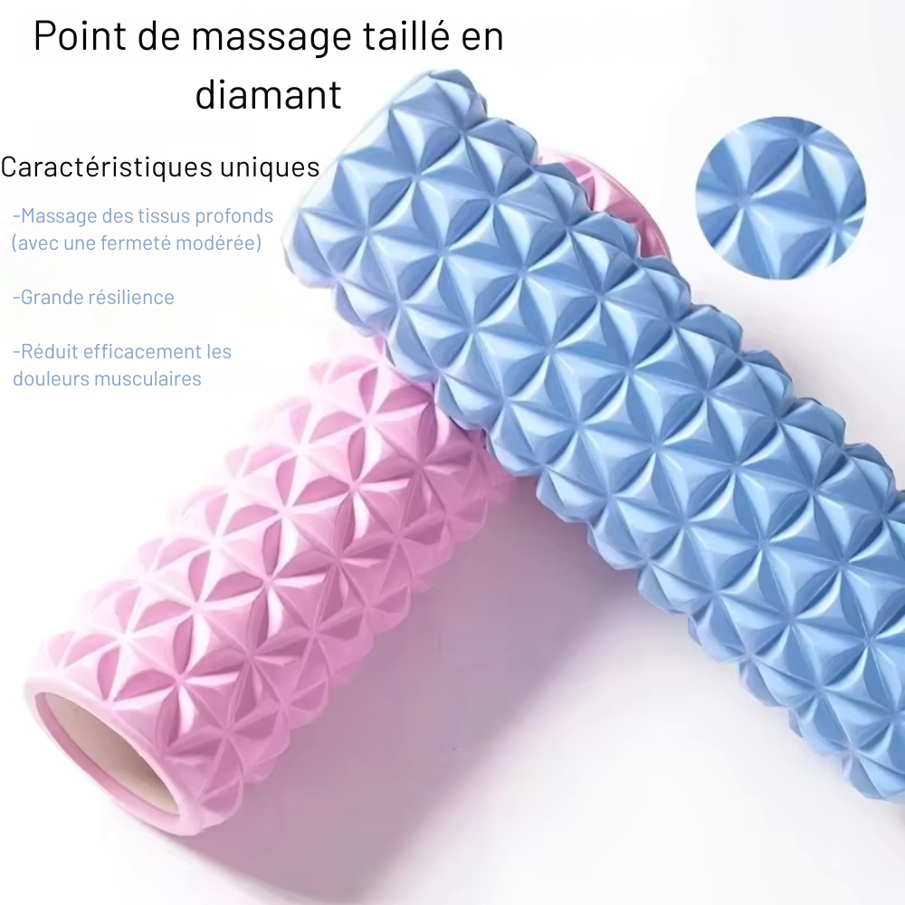 Foam Roller EVA Diamant 3D – Rouleau de massage creux pour yoga, fitness, physiothérapie et rééducation sportive