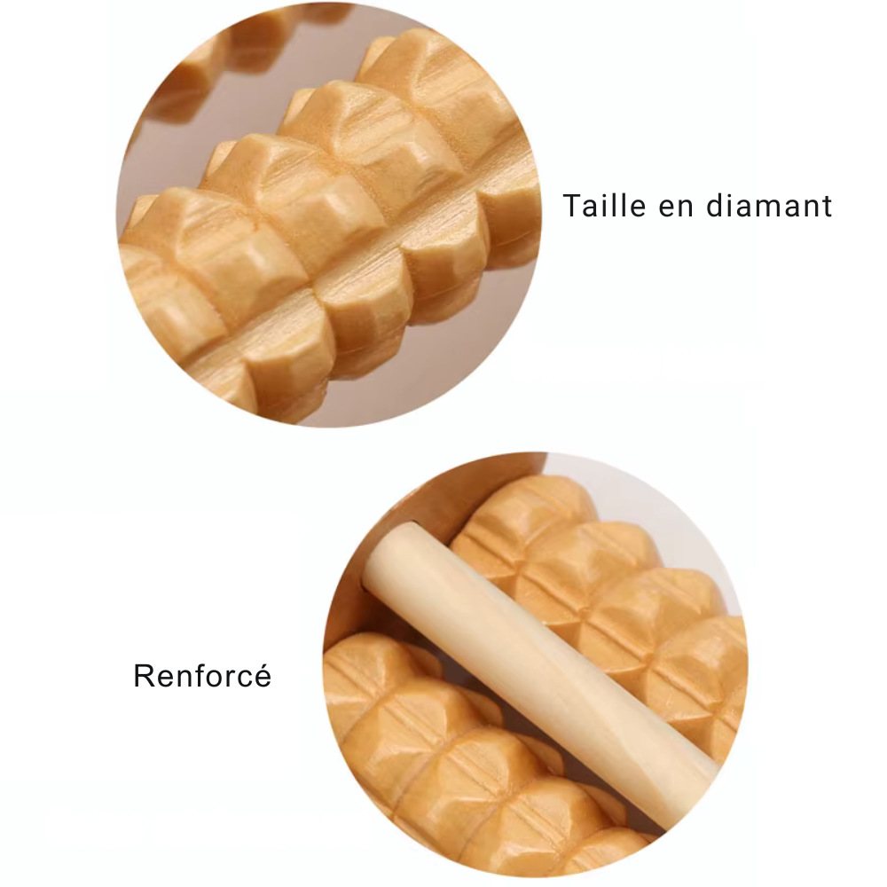 Rouleau Masseur Pied en Bois – Relaxation, Réflexologie et Soulagement Douleur Pieds