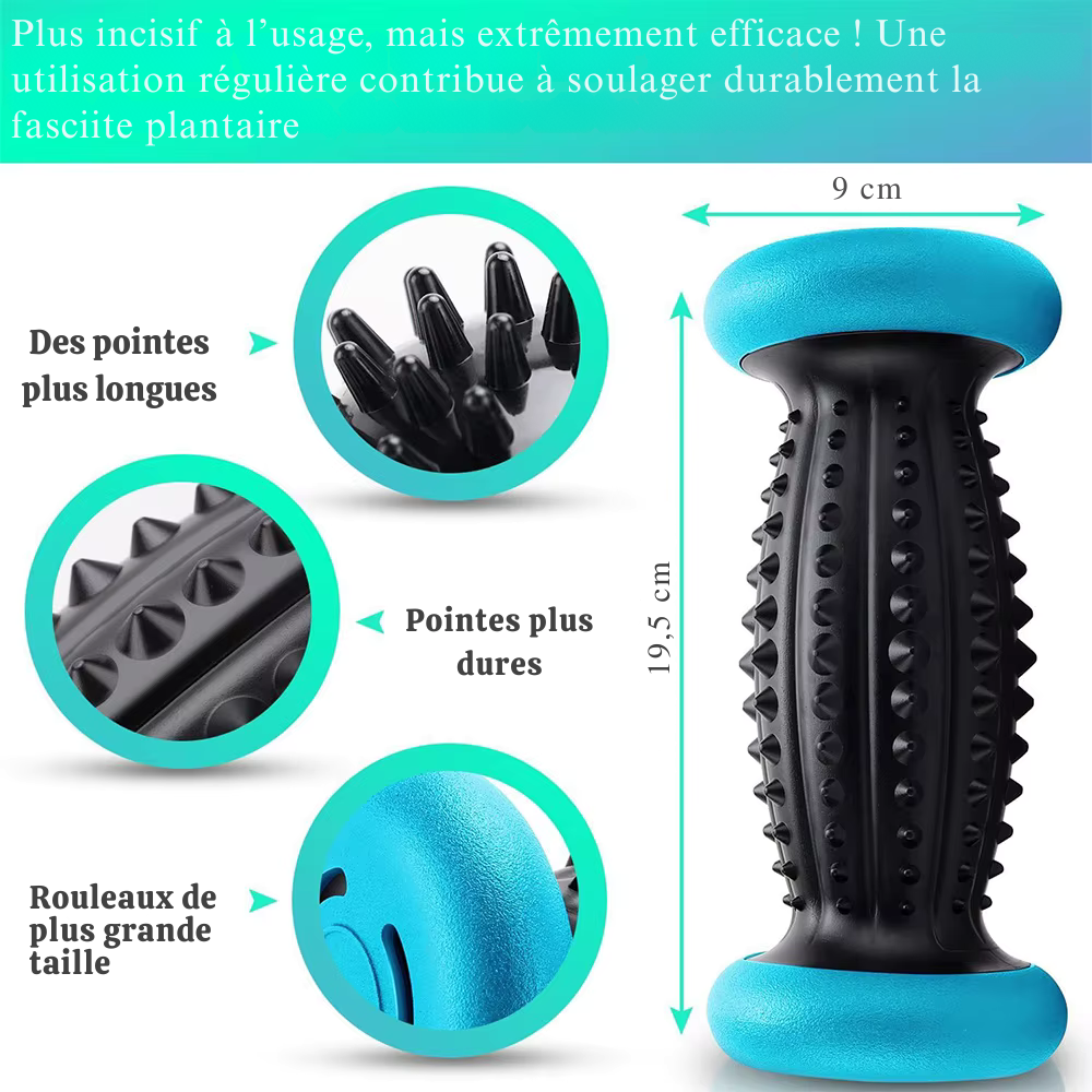 Rouleau masseur pieds – Massage manuel talons & voûte, détente fasciite plantaire