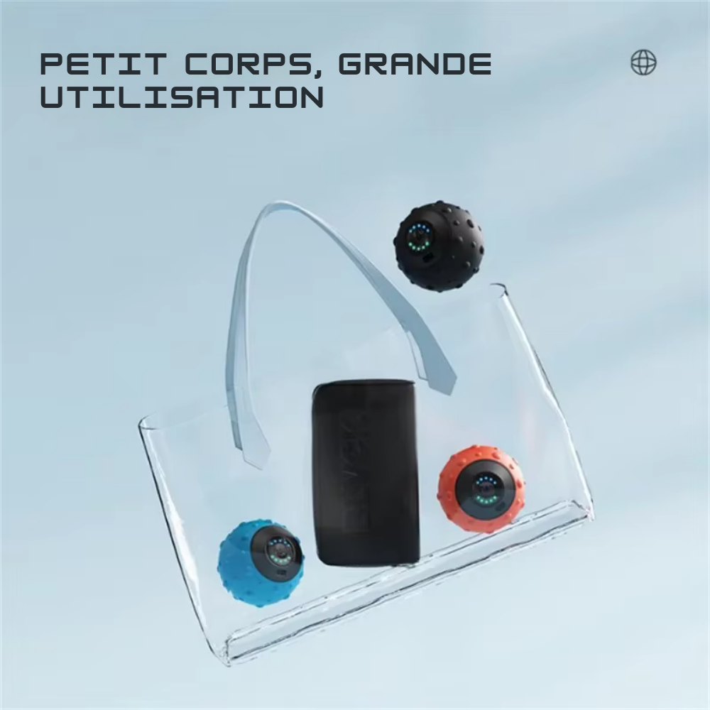 Balle de massage vibrante 5 vitesses – soulagement musculaire & fasciite plantaire, yoga et fitness