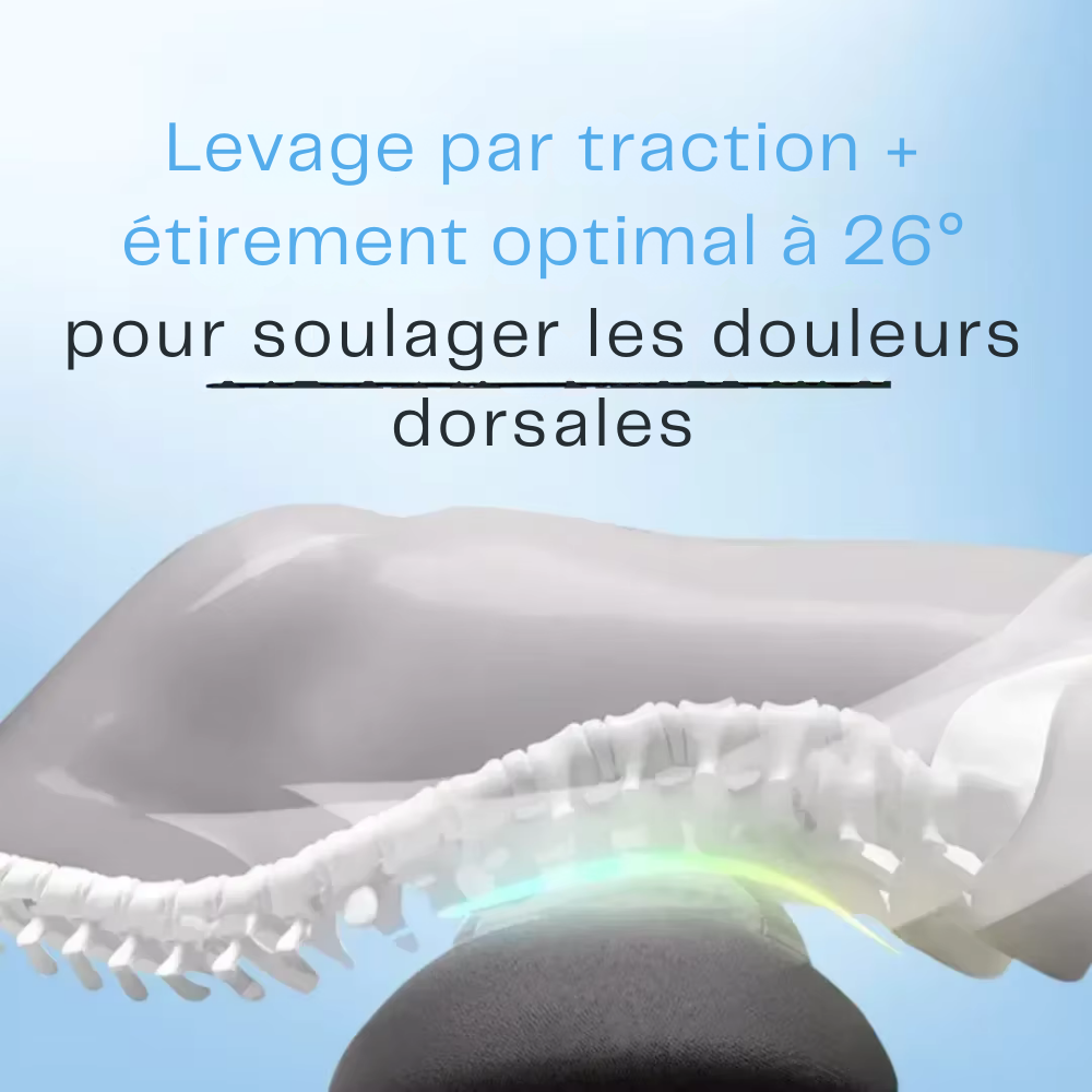 Coussin masseur dos 3-en-1 – vibration et chaleur pour soulagement lombaire et hernie