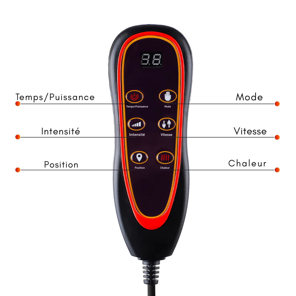 Coussin de massage – Masseur électrique avec chauffage et vibration pour dos, cou et lombaires