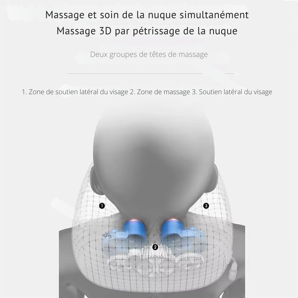 Coussin massant cervicales – Oreiller électrique en U pour cou et épaules, portable pour maison, voiture et extérieur