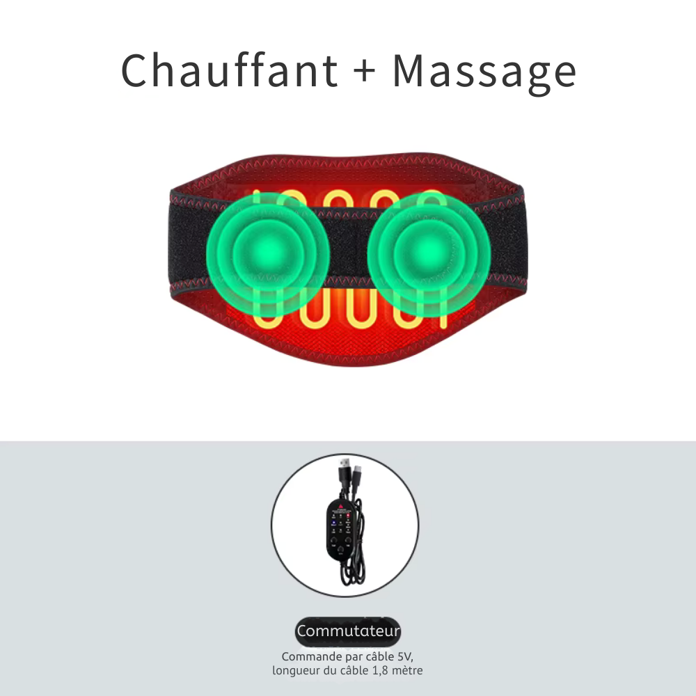 Coussin massant chauffant – Oreiller chauffant pour le cou avec vibration et soulagement