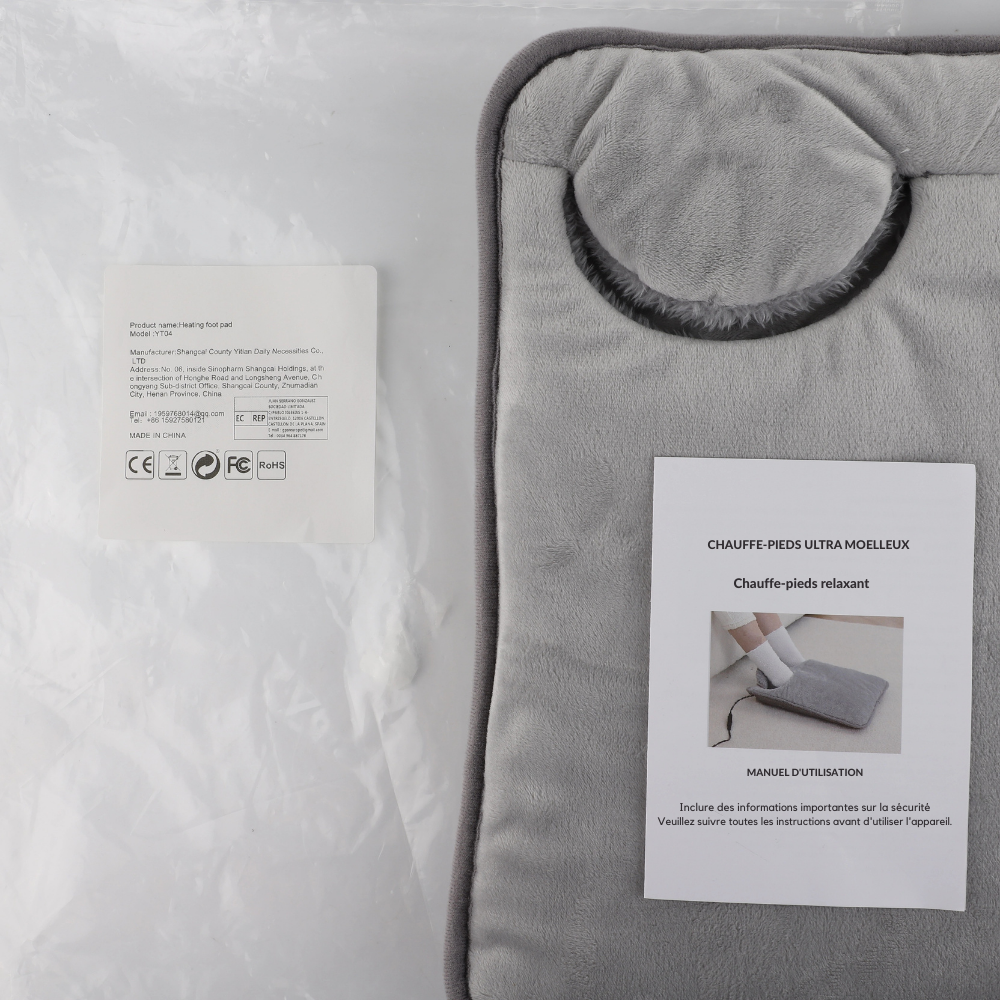 Coussin massant chauffant pieds – Tapis de massage électrique portable, 4 températures, 4 minuteries