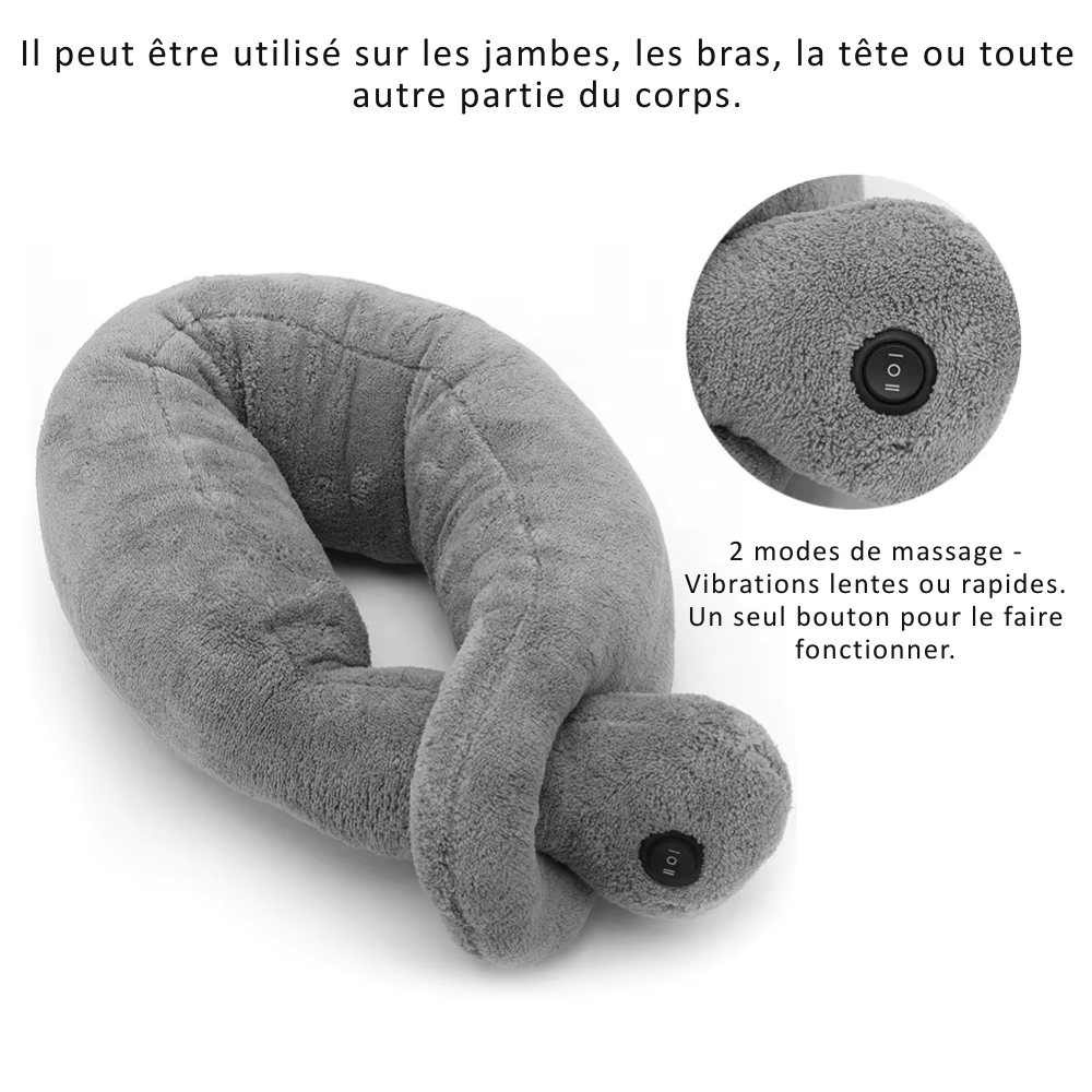 Coussin de massage shiatsu cervical vibrant – Relaxation musculaire & anti-stress
