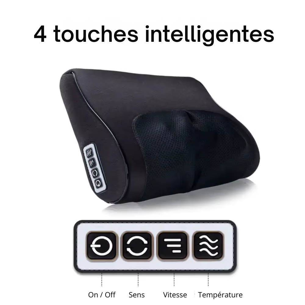 Coussin massage shiatsu 3D – Dos, cou et jambes avec chauffage, relaxation profonde