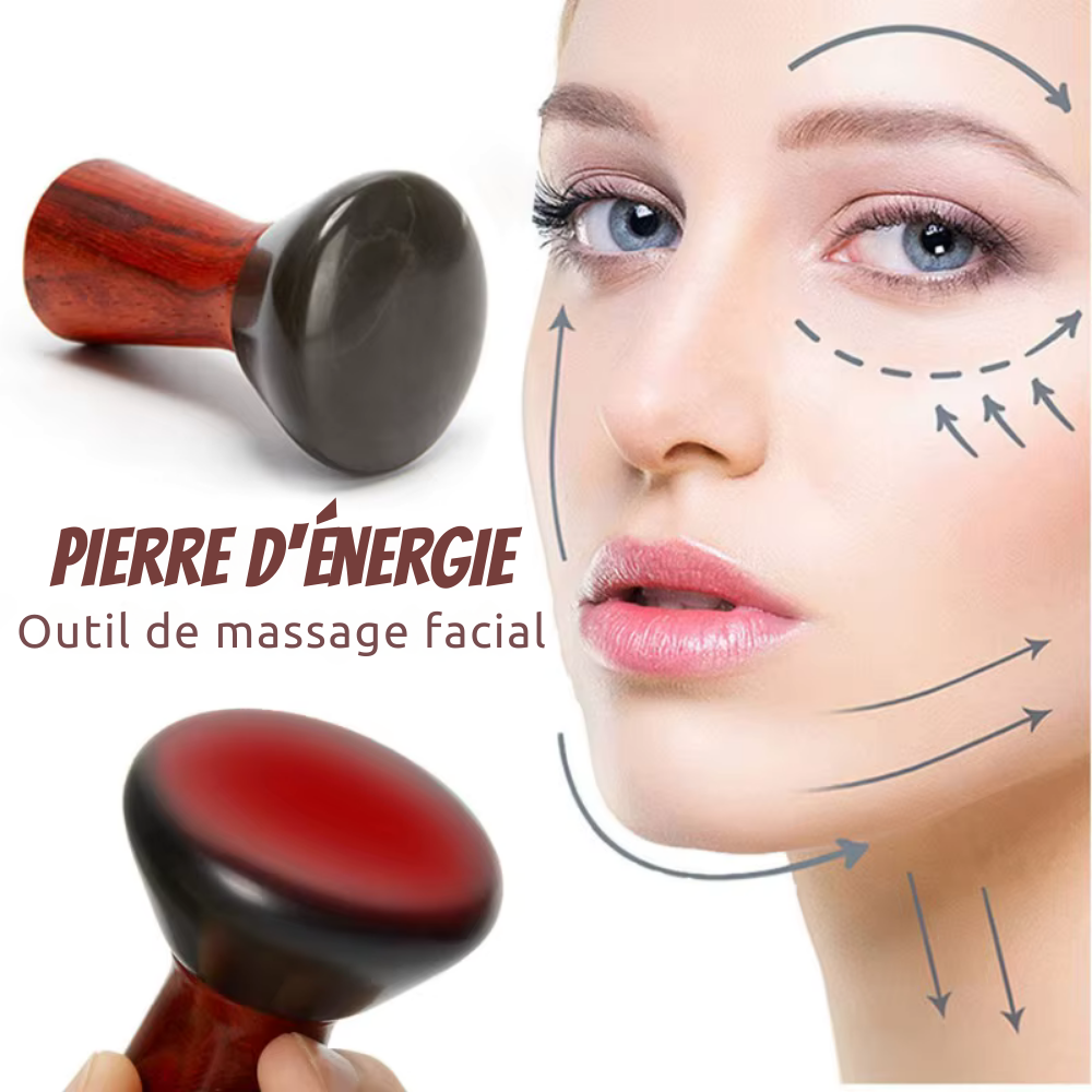 Pierre de massage volcanique Gua Sha – Pour dos, cou et visage, relaxation et soin de la peau