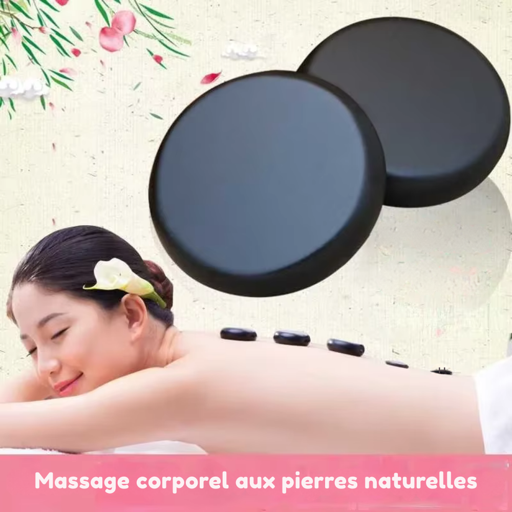 Pierres de massage – Basalte volcanique naturel pour visage et corps, spa et thérapie relaxante